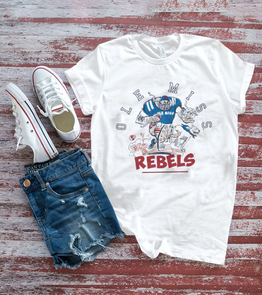 Ole Miss Rebels Football Action T-Shirt