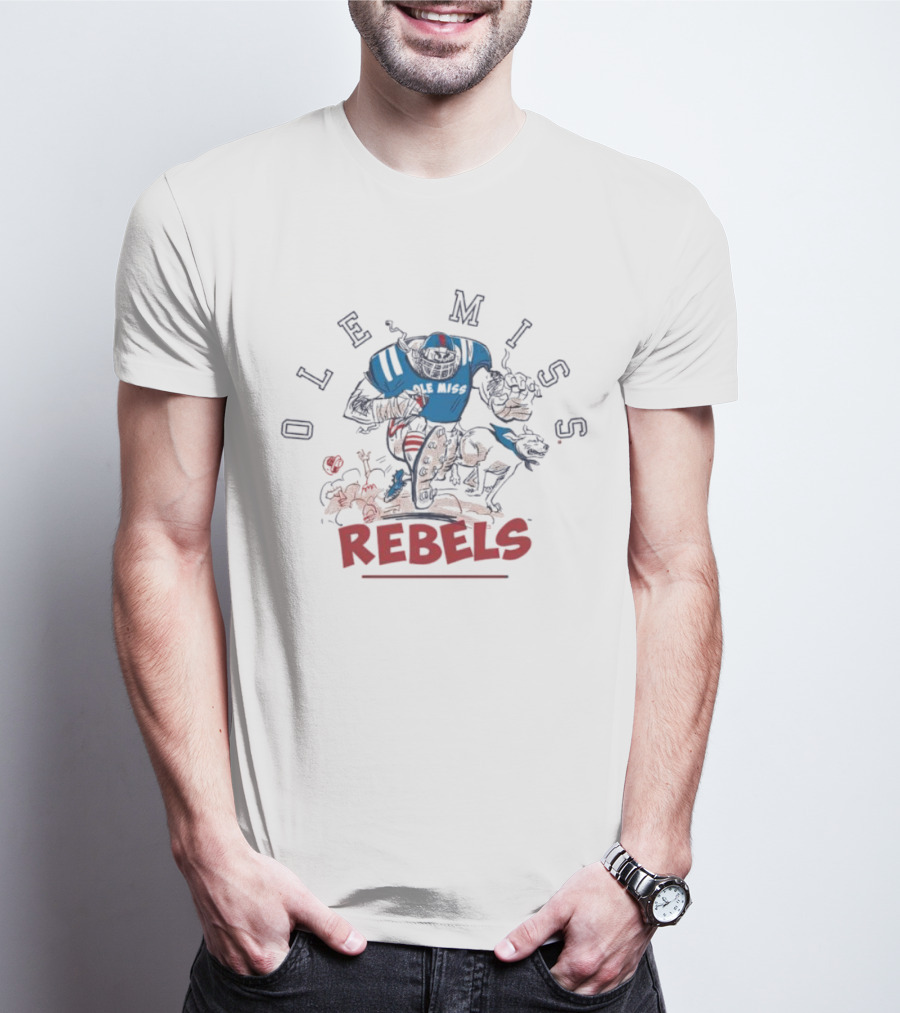Ole Miss Rebels Football Action T-Shirt