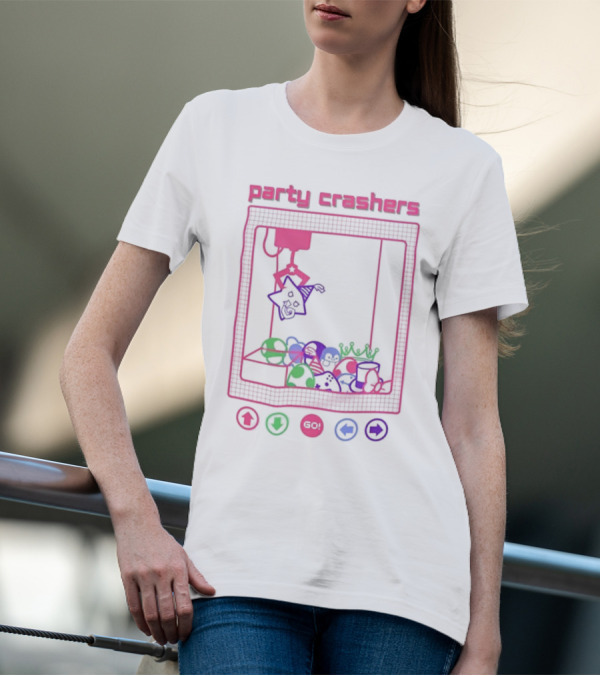 Party Crashers Crane Game Retro Neon T-Shirt