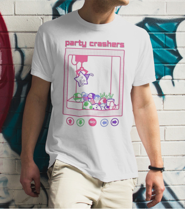 Party Crashers Crane Game Retro Neon T-Shirt