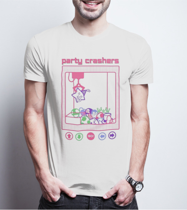 Party Crashers Crane Game Retro Neon T-Shirt