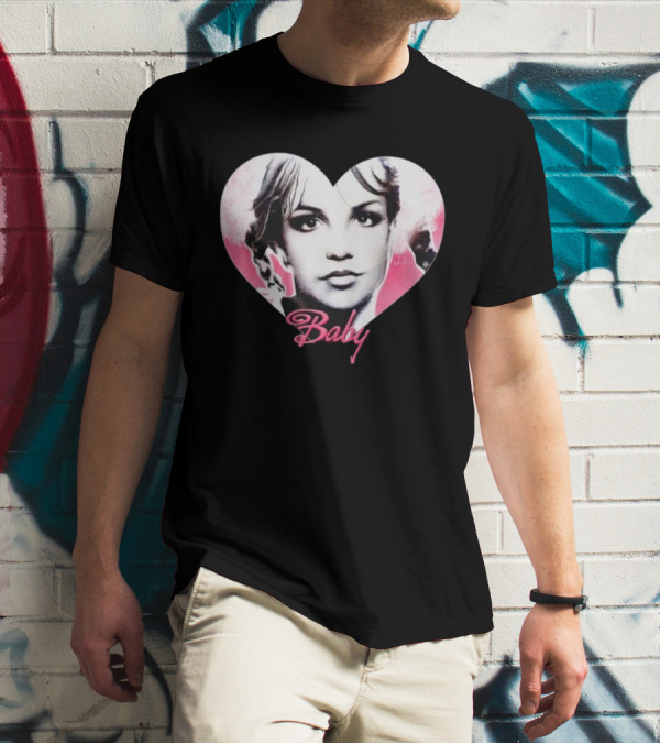 Britney Spears Baby Heart Portrait Pink Aesthetic T-Shirt