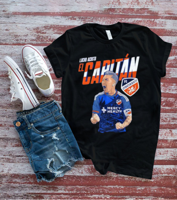 FC Cincinnati Lucho Acosta El Capitan Mercy Health Soccer Captain T-Shirt
