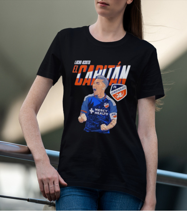 FC Cincinnati Lucho Acosta El Capitan Mercy Health Soccer Captain T-Shirt