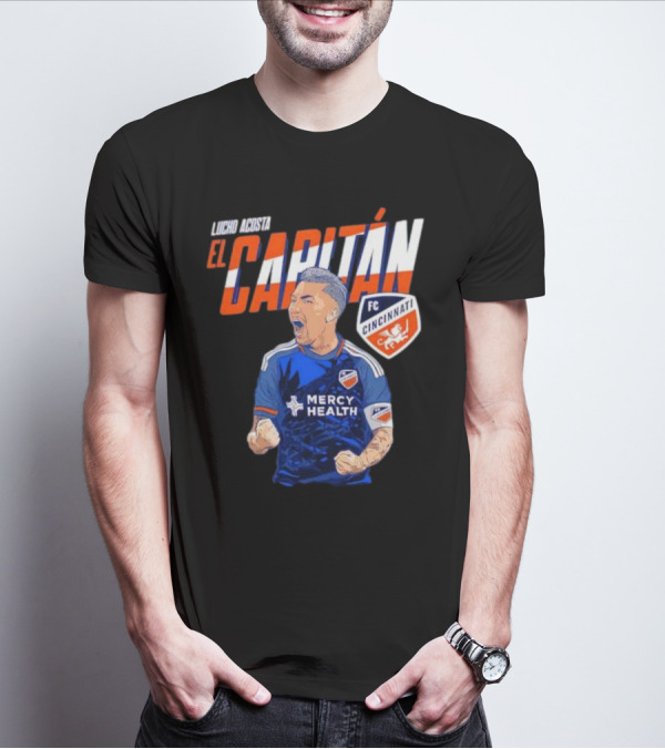 FC Cincinnati Lucho Acosta El Capitan Mercy Health Soccer Captain T-Shirt
