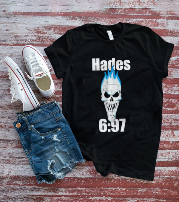 Hades 6:97 Blue Flame Skull Stone Cold T-Shirt
