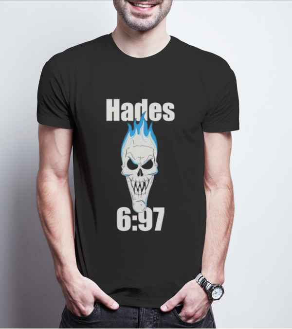 Hades 6:97 Blue Flame Skull Stone Cold T-Shirt
