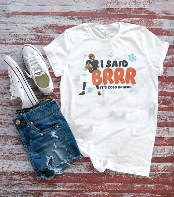 Joe Burrow I Said Brrr It's Cold In Here Christmas Snowflakes Football T-Shirt