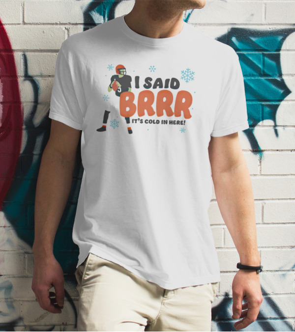 Joe Burrow I Said Brrr It's Cold In Here Christmas Snowflakes Football T-Shirt
