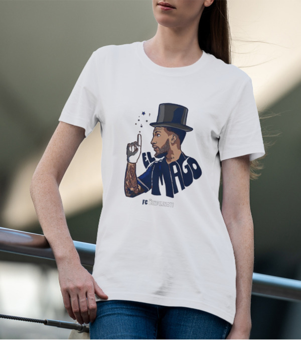 FC Cincinnati Luciano Acosta El Mago Magic Top Hat Tattoos T-Shirt