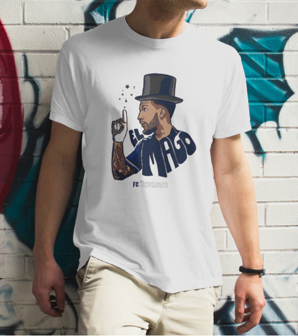 FC Cincinnati Luciano Acosta El Mago Magic Top Hat Tattoos T-Shirt