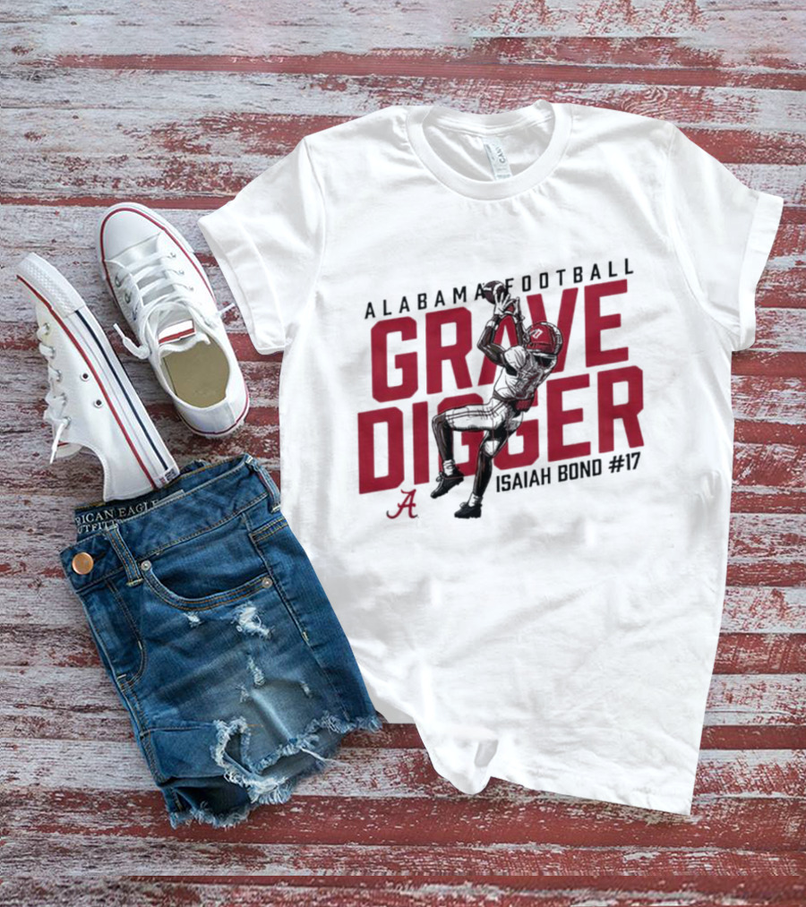 Alabama Football Grave Digger Isaiah Bond #17 T-Shirt