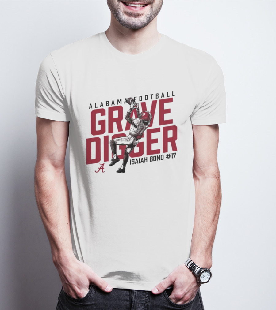 Alabama Football Grave Digger Isaiah Bond #17 T-Shirt