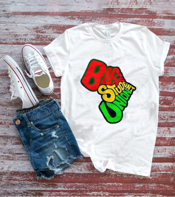 Black Student Union Red Yellow Green Text T-Shirt