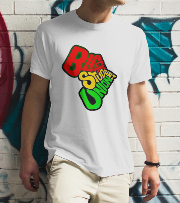 Black Student Union Red Yellow Green Text T-Shirt