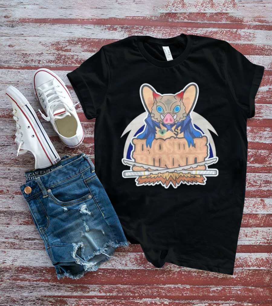 Bunnii Gang Inosuke Bunnii Masked Figure With Dual Swords T-Shirt
