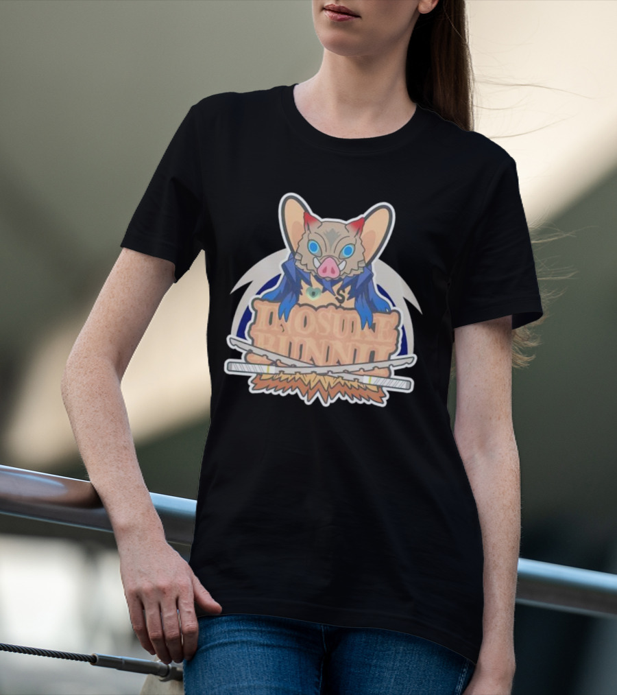 Bunnii Gang Inosuke Bunnii Masked Figure With Dual Swords T-Shirt