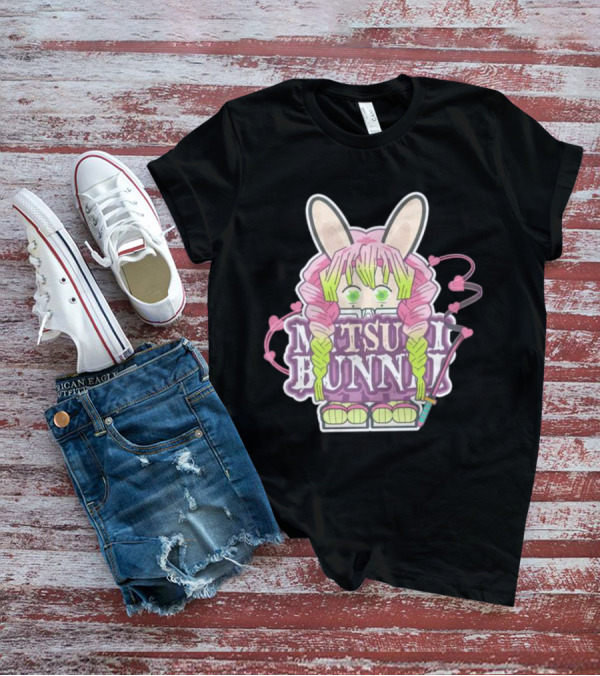 Bunnii Gang Mitsuri Bunnii Cute Pastel Character With Bunny Ears And Heart Details T-Shirt