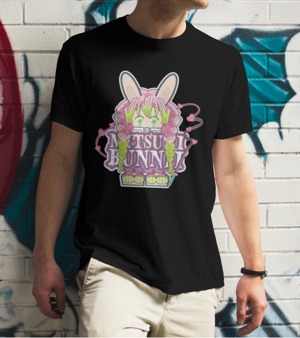 Bunnii Gang Mitsuri Bunnii Cute Pastel Character With Bunny Ears And Heart Details T-Shirt