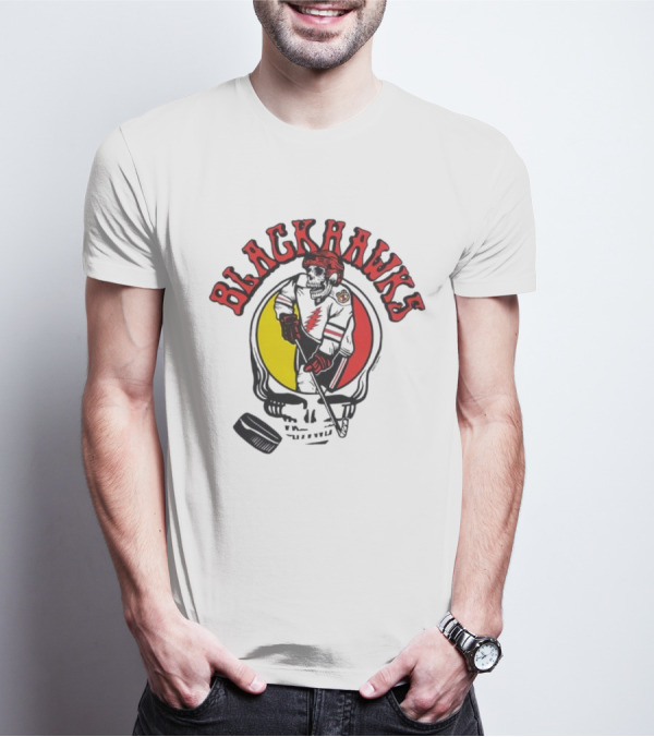 Blackhawks Grateful Dead Hockey Fusion T-Shirt
