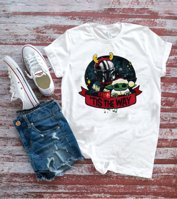 Darth Vader Baby Yoda Mandalorian Tis The Way Christmas T-Shirt