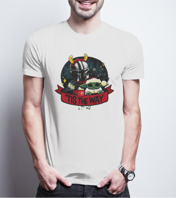 Darth Vader Baby Yoda Mandalorian Tis The Way Christmas T-Shirt