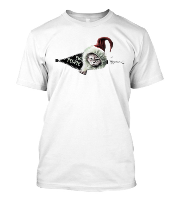 Grinch Cat Ew People Christmas Zipper Hat T-Shirt