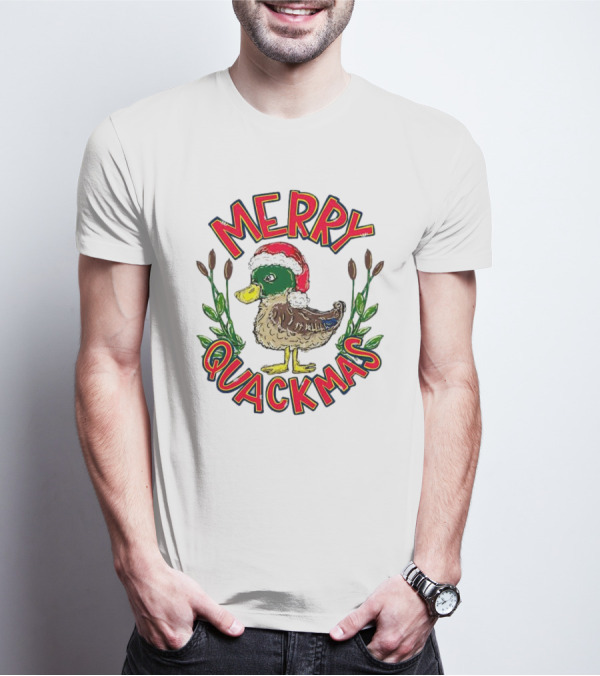 Merry Quackmas Christmas Santa Hat Duck Festive Holiday T-Shirt