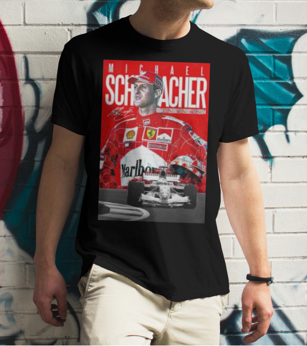 Michael Schumacher Formula 1 Champion Racing Ferrari Legend 1994 1995 2000 2001 2002 2003 2004 Marlboro Shell Bridgestone T-Shirt