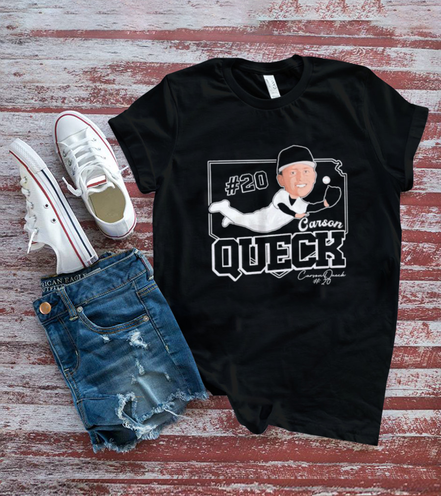 Carson Queck #20 Baseball Player Caricature T-Shirt