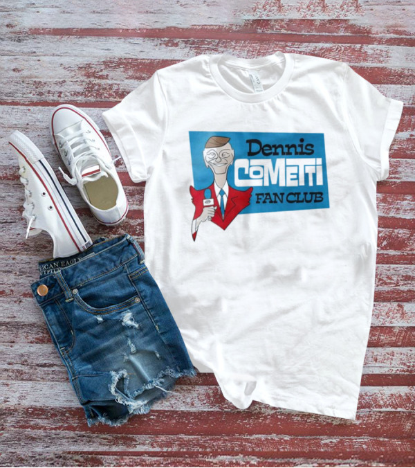 Dennis Cometti Fan Club Cartoon Broadcaster With Microphone T-Shirt