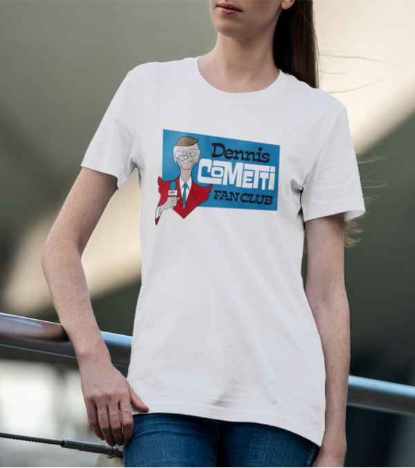 Dennis Cometti Fan Club Cartoon Broadcaster With Microphone T-Shirt