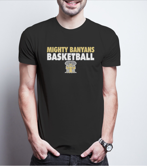 Mighty Banyans Basketball Bold Logo With Illustrated Banyan Tree T-Shirt