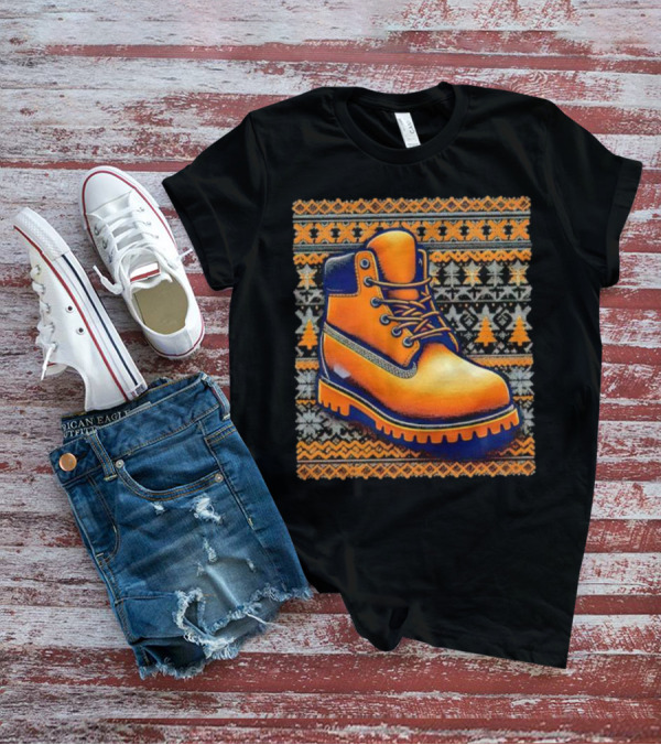 New York Knicks Timbmas Timberland Boot Ugly Christmas T-Shirt