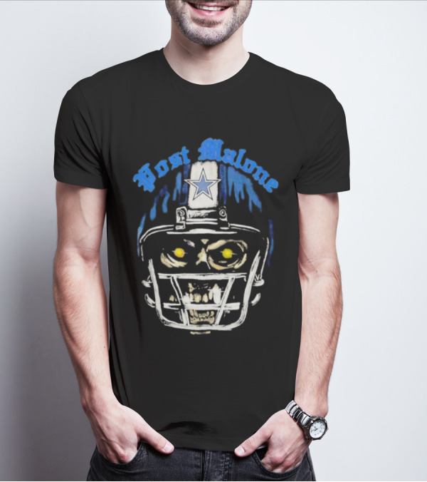 Post Malone Dallas Cowboys Skull Helmet T-Shirt
