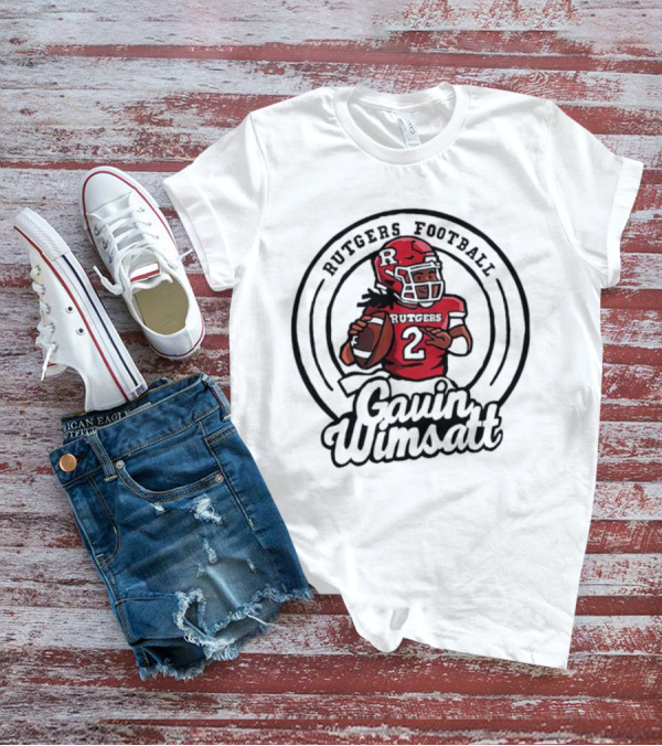 Rutgers Football Gavin Wimsatt Number 2 Player Cartoon T-Shirt