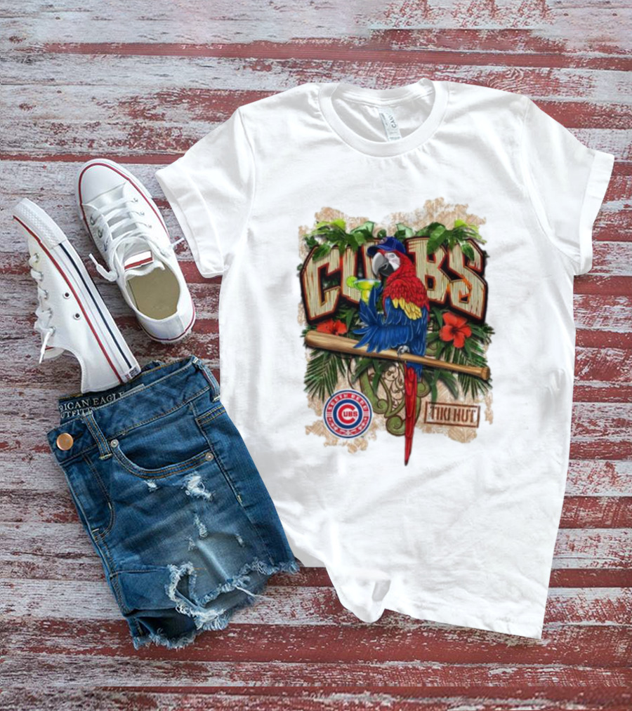 Cubs Parrot Tiki Hut South Bend Cubs Logo Tropical Baseball T-Shirt