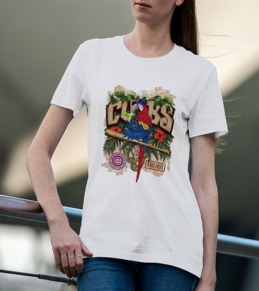 Cubs Parrot Tiki Hut South Bend Cubs Logo Tropical Baseball T-Shirt