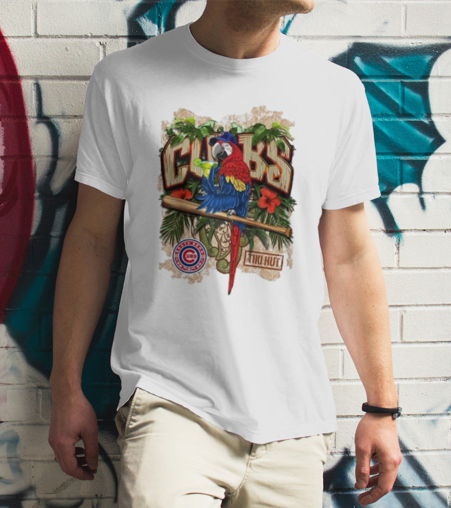 Cubs Parrot Tiki Hut South Bend Cubs Logo Tropical Baseball T-Shirt