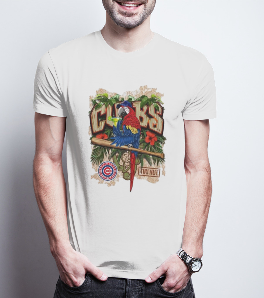 Cubs Parrot Tiki Hut South Bend Cubs Logo Tropical Baseball T-Shirt