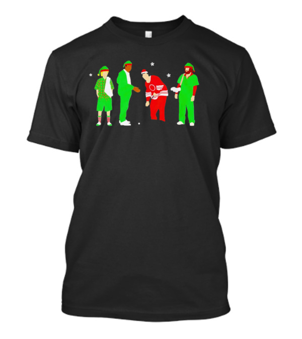 Happy Golf Christmas Golfers In Festive Outfits T-Shirt
