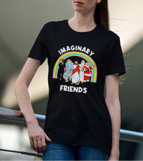 IMAGINARY FRIENDS Rainbow Santa Jesus Ganesh Greek God Devil T-Shirt