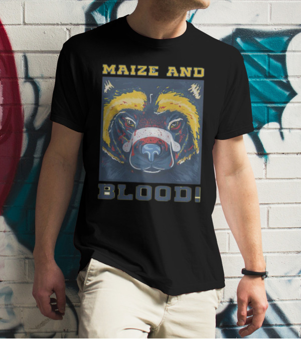 Maize And Blood Michigan Wolverines Bear T-Shirt