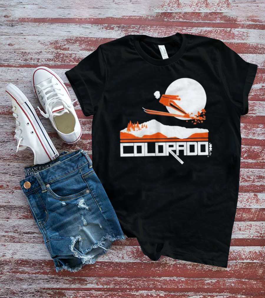 Colorado Skiing Adventure Under Full Moon T-Shirt
