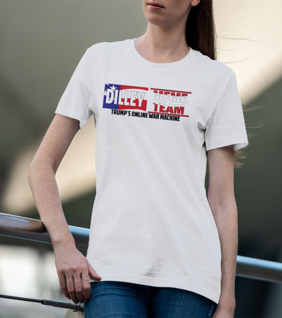 Dilley Meme Team Trump's Online War Machine Patriotic Flag T-Shirt