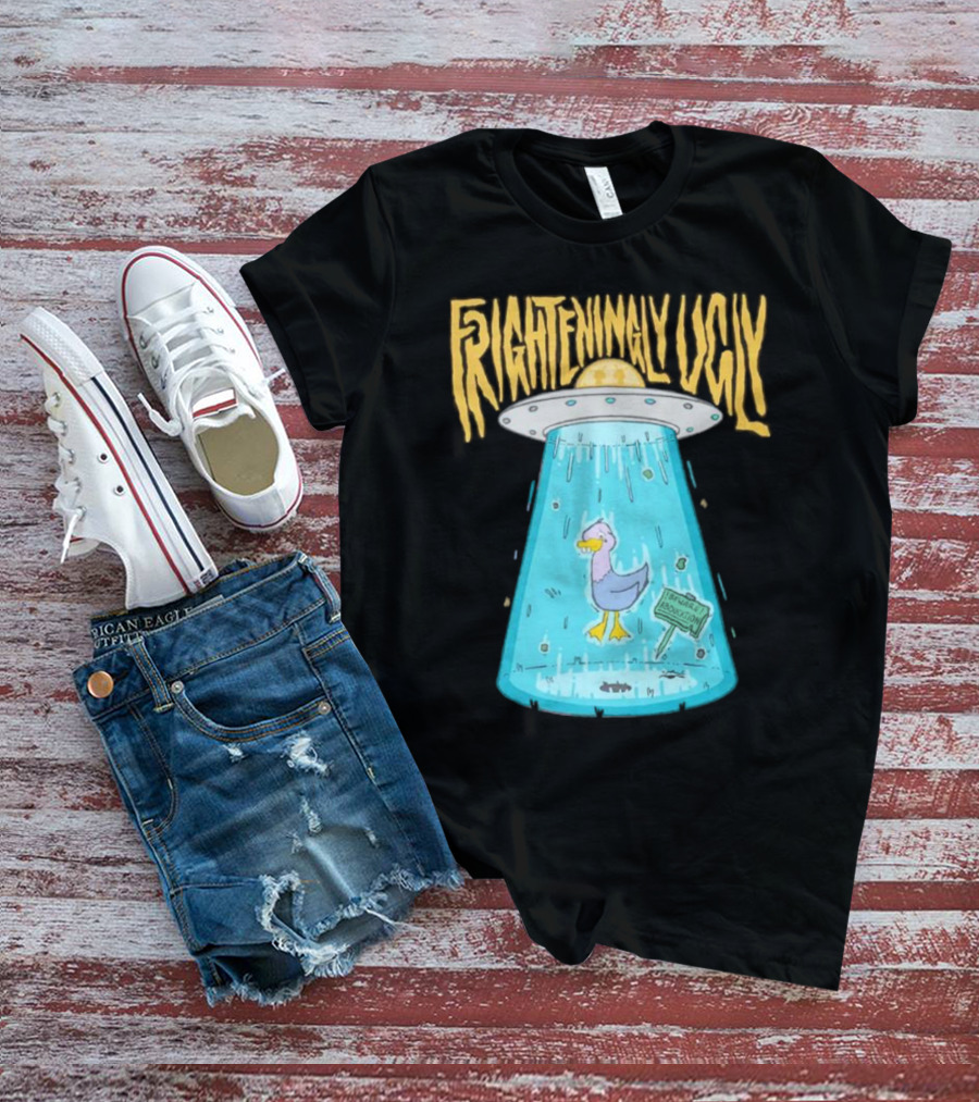 Frighteningly Ugly UFO Duck Abduction T-Shirt