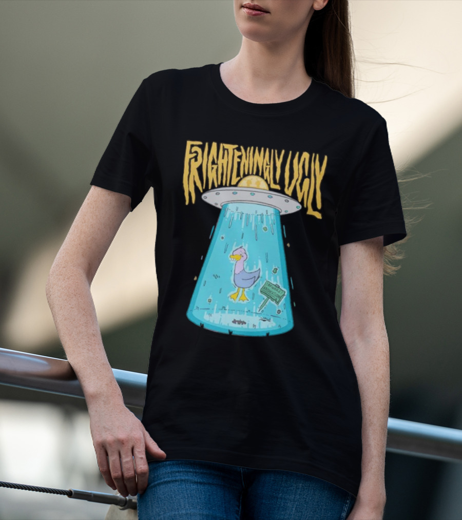 Frighteningly Ugly UFO Duck Abduction T-Shirt