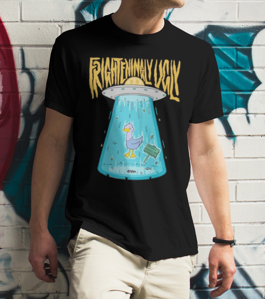 Frighteningly Ugly UFO Duck Abduction T-Shirt