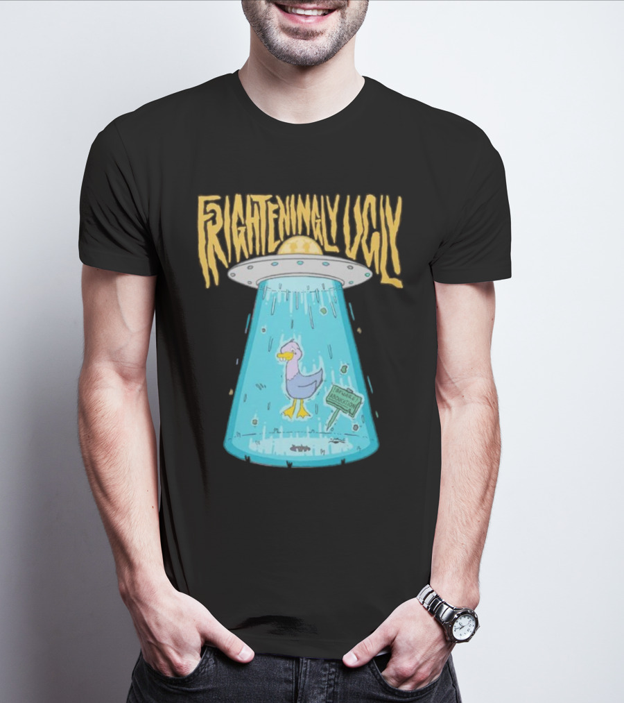 Frighteningly Ugly UFO Duck Abduction T-Shirt