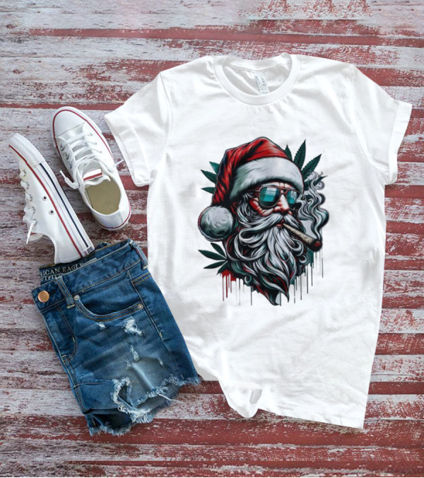 Santa Claus Smoking Weed Marijuana Christmas Holiday T-Shirt
